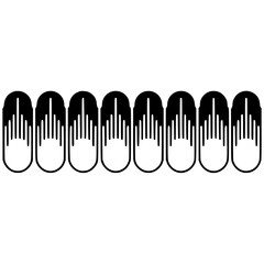 Abstract Black and White Pattern: Repeating Oval Shapes with Lines