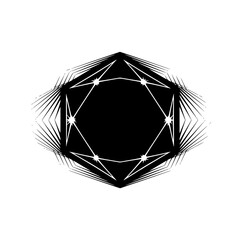 Geometric Black and White Abstract Shape with Sparks