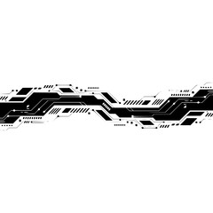 Futuristic Circuit Board Design on White Background