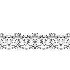 Elegant Decorative Border Vector, Black Swirls on White Background