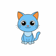 Obraz premium cartoon characters of baby Cat isolated on white background