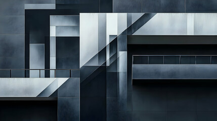 Fototapeta premium Abstract Geometric Concrete Building Facade