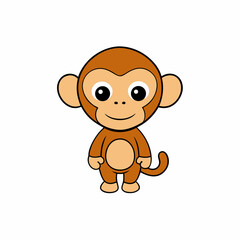 cartoon characters of baby monkey isolated on white background