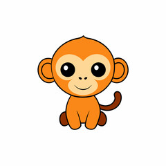 cartoon characters of baby monkey isolated on white background