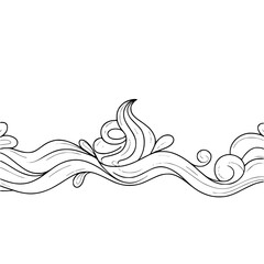 Fototapeta premium Elegant Creamy Swirls on White: Decorative Border Design