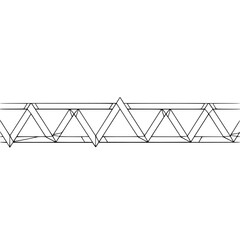 Minimalist Geometric Abstract: Truss Structure on White Background