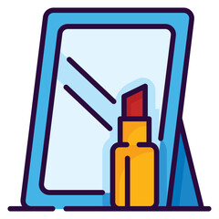 Lipstick And Mirror Filled Icon