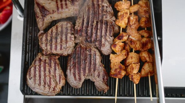 meat on an electric grill