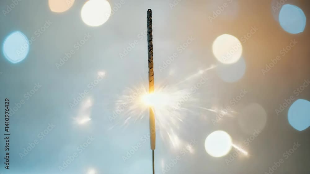 Aufkleber festive sparkler glowing against a soft bokeh backdrop, radiating light and creating a magical atmos