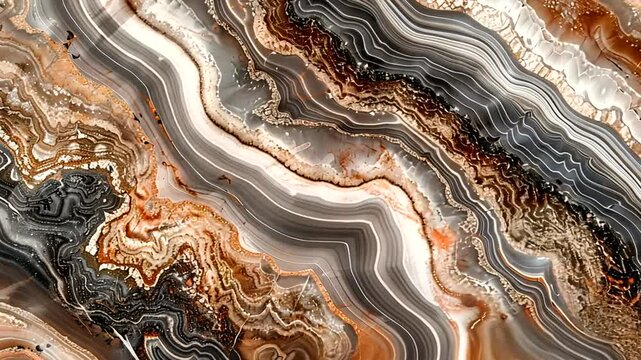 Abstract agate stone pattern showcasing swirling lines and rich colors in a natural design