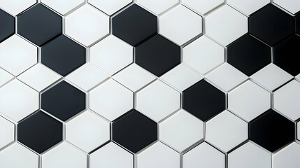 Black And White Hexagon Tile Pattern