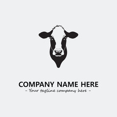 Cow illustration black and white for logo company vector image
