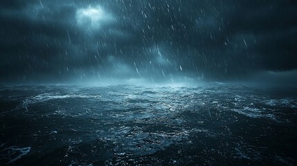 Stormy Ocean at Night