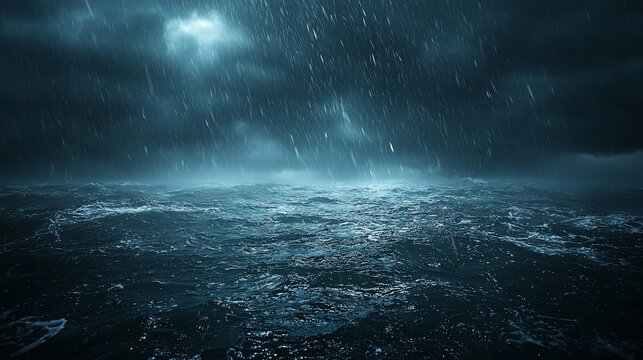 Stormy Ocean at Night