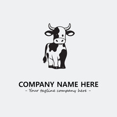 Cow illustration black and white for logo company vector image
