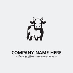 Cow illustration black and white for logo company vector image
