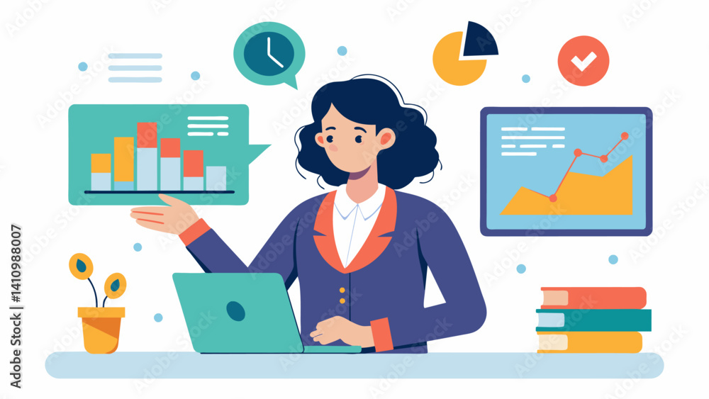 Poster a teacher reviews realtime data from a behavioral tracking system to identify potential issues and a