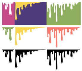 vector art illustration design of Molten, Chocolate drops, Oil drop, milk, fruit drink, Liquid leak, Ink drops, melt, Paint dripping