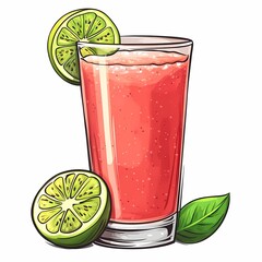 Refreshing Citrus Mocktail. Vibrant Summer Drink with Lime and Organic Ingredients