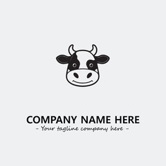 Cow illustration black and white for logo company vector image
