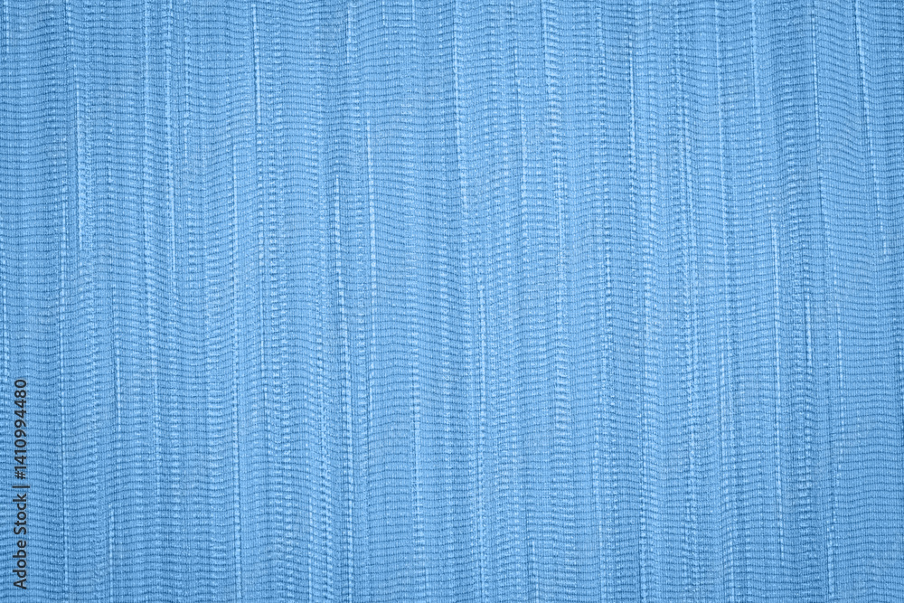 Poster soft blue fabric features a distinct wavy texture, ideal for various design projects or clothing, en