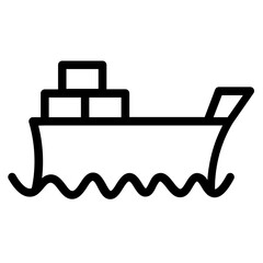 Ship Transport Boat Line Icon