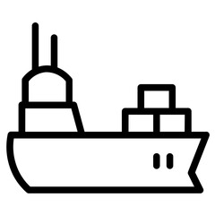 Obraz premium Ship Transport Boat Line Icon