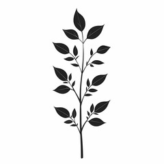 Organic Silhouette Design. Minimalist Black Leaf and Branch Vector for Sustainable Botanical Decor