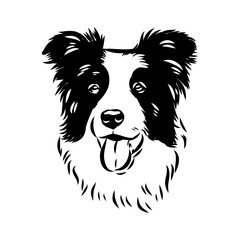Border Collie Dog Vector isolated on white background, Dog Silhouettes.