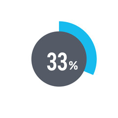 Circle percentage diagrams 33% icon vector ready to use for web design, user interface for business