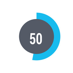 Circle percentage diagrams 50% icon vector ready to use for web design, user interface for business