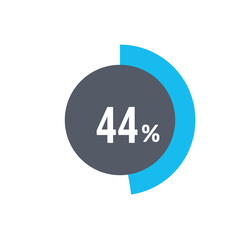 Circle percentage diagrams 44% icon vector ready to use for web design, user interface for business
