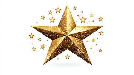 Obraz premium Golden Glittering Star with Sparkling Surround