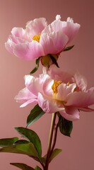 Obraz premium Close-up pink peonies symbolize elegance and prosperity. Ideal for wedding decor, floral art, or luxury branding, they represent renewal