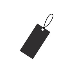 A black tag with a string