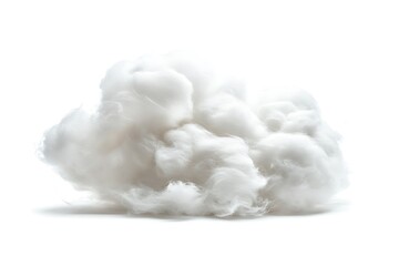 Fluffy cloud, soft and billowy, isolated on a white background