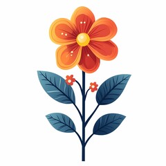 Vibrant Botanical Flower Illustration. Colorful Nature Design for Beautiful Spring Decoration