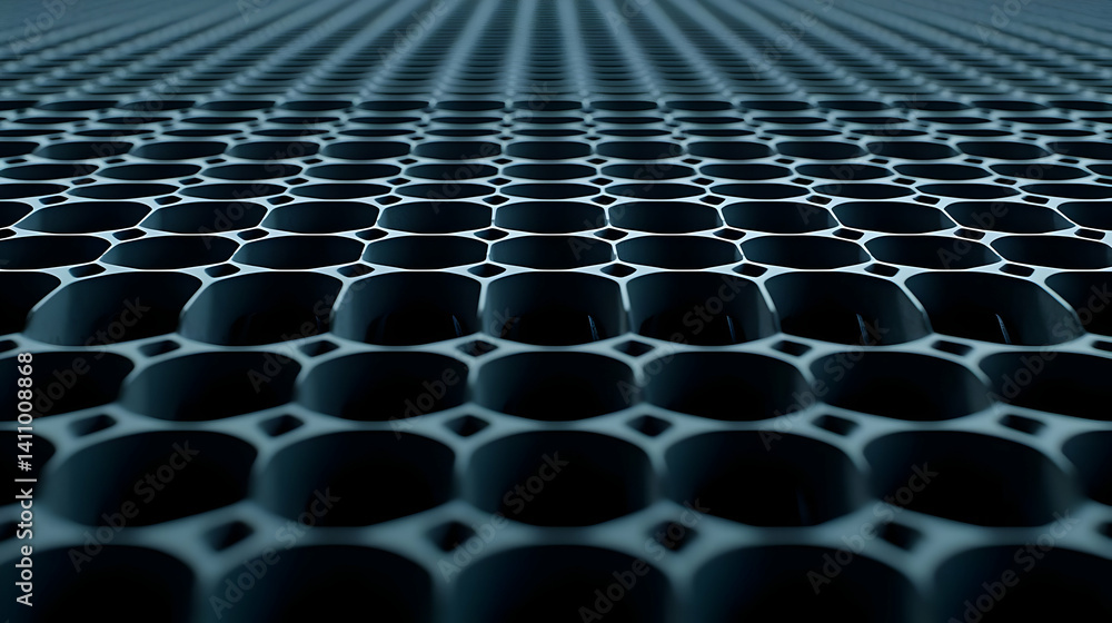 Poster abstract geometric pattern dark grey hexagonal grid