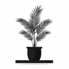 Minimalist Palm Leaves Silhouette. Modern Indoor Plant Decor for Serene Living Spaces