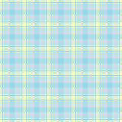 Ribbon pattern vector texture, performance plaid fabric seamless. Hotel textile check tartan background in light and cyan colors.