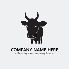Cow illustration black and white for logo company vector image
