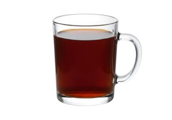 Glass mug of tea beverage refreshment drink isolated view isolated on white background