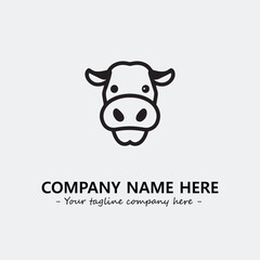 Cow illustration black and white for logo company vector image
