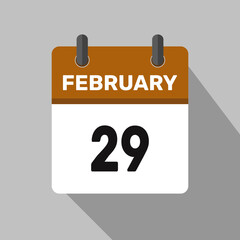 february 29 calendar icon vector month date number illustration design