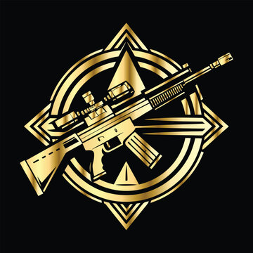 Army Logo Badge Pack &ndash; Military Special Forces, Artillery, Snipers & Infantry Patrol Units Emblems with Heavy Weapons, Rifles, Machine Guns & Rocket Launchers in Tactical Style
