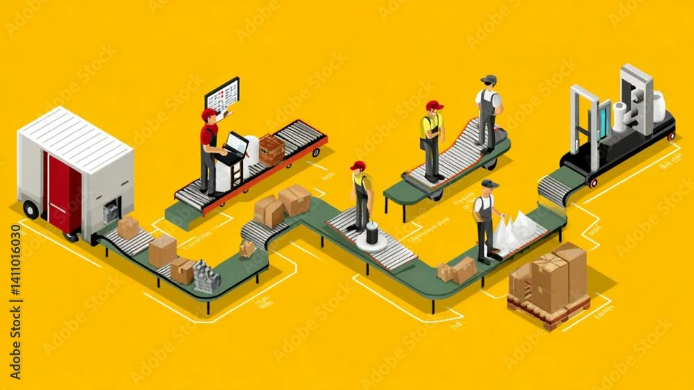 Poster effective supply chain management workflow with visual overview generative ai