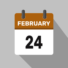 february 24 calendar icon vector month date number illustration design