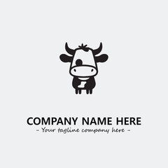 Cow illustration black and white for logo company vector image
