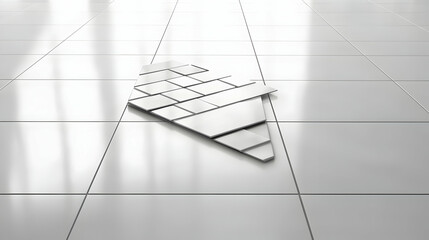 Abstract White Model Ship On Polished Tiles