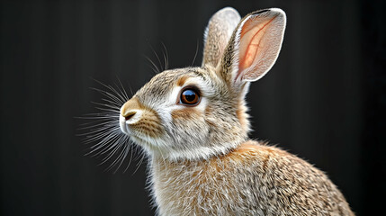 Obraz premium Closeup Profile Of Fluffy Brown Rabbit